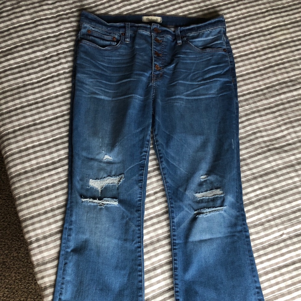 Madewell Cali Demi Boot Distressed Jeans Size 32